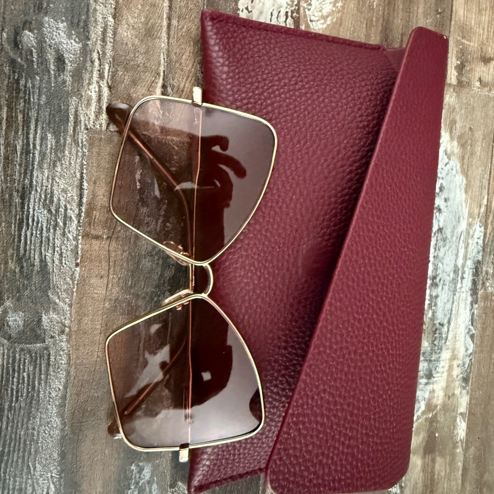 Zimmermann Gold and Burgundy Sunglasses